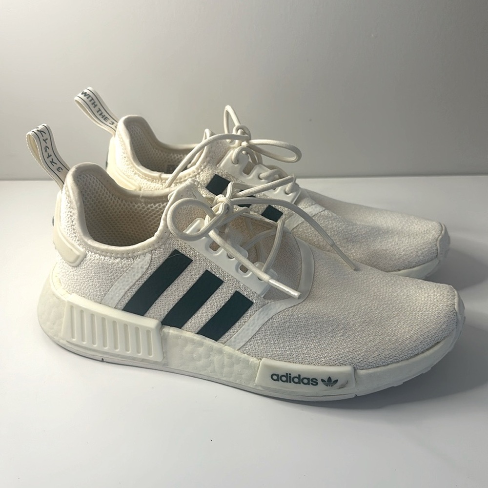 Adidas NMD_R1 Casual Sneakers Cream White Mineral Green Women's Size 7.5